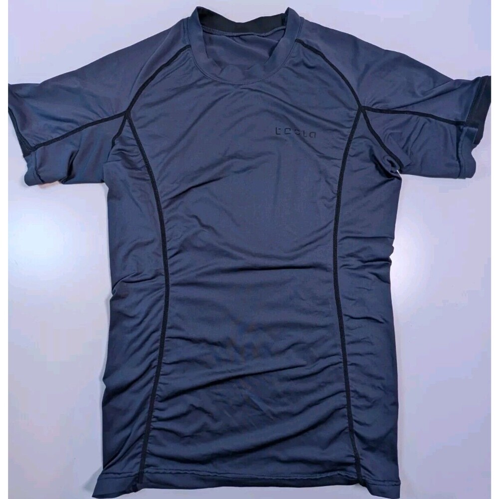 Tesla Base Layer Polyester Stretch Compression Black T-Shirt Men L Gym Muscle